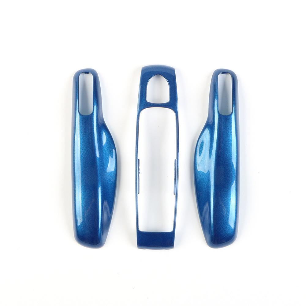 Custodia Cover Guscio in Plastica ABS Lusso Blu Zaffiro per Chiave Auto Porsche Boxster Cayman Panamera Cayenne Macan 718/911 Taycan