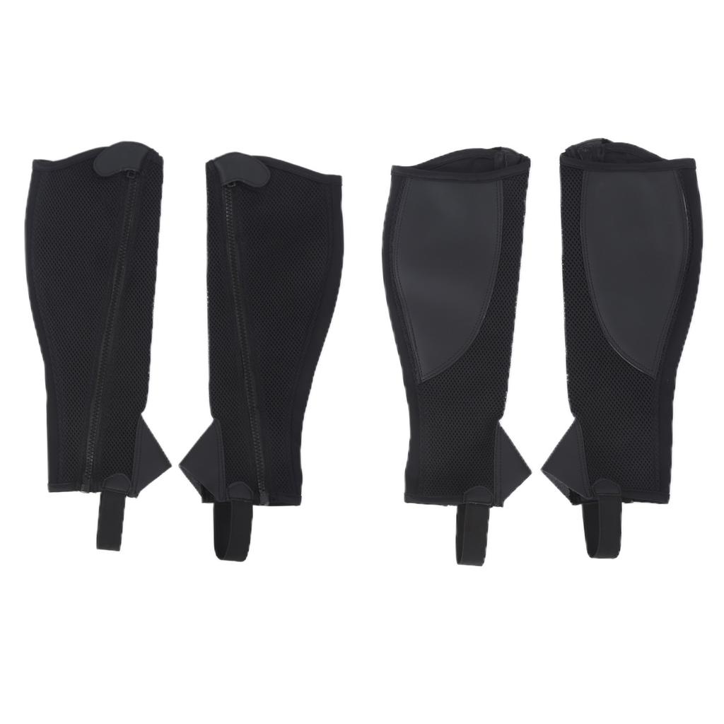 2 szt. Półchapsy Czarne Elastyczna Siatka Jeździeckie Półchapsy dla Dzieci Ochrona do Jazdy KonnejCXL
