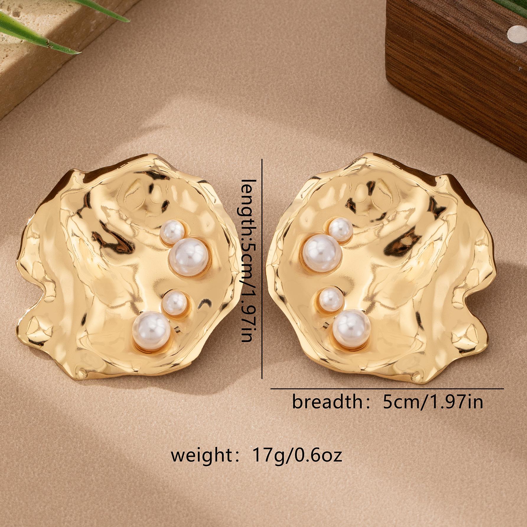 

Преувеличенные серьги-пусеты в форме ракушек с имитацией жемчуга - Идеально для женской вечеринки или уличного стиля