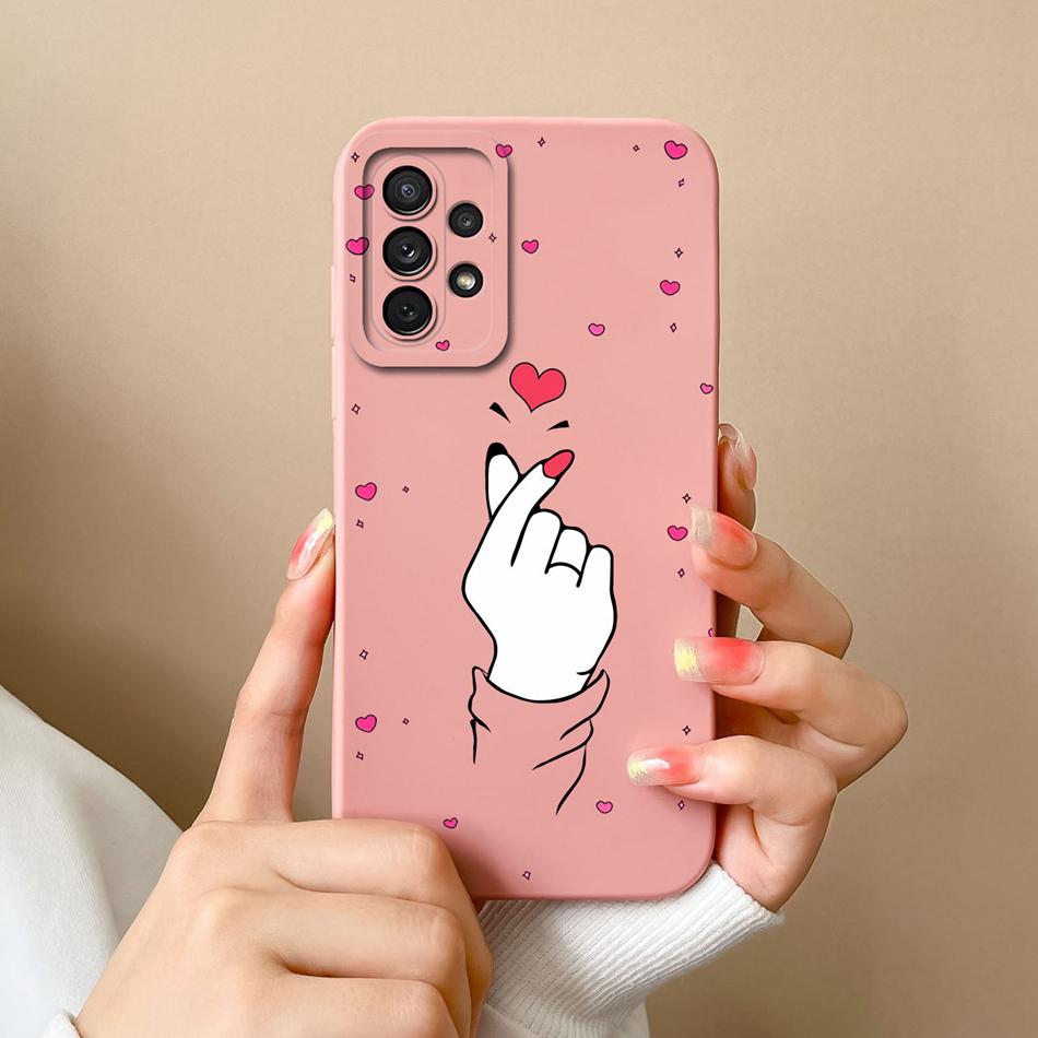 For Samsung Galaxy A72 Phone Case Love Heart Soft Liquid Silicone Camera Protection Back Cover For Samsung A 72 4G 5G Funda Capa