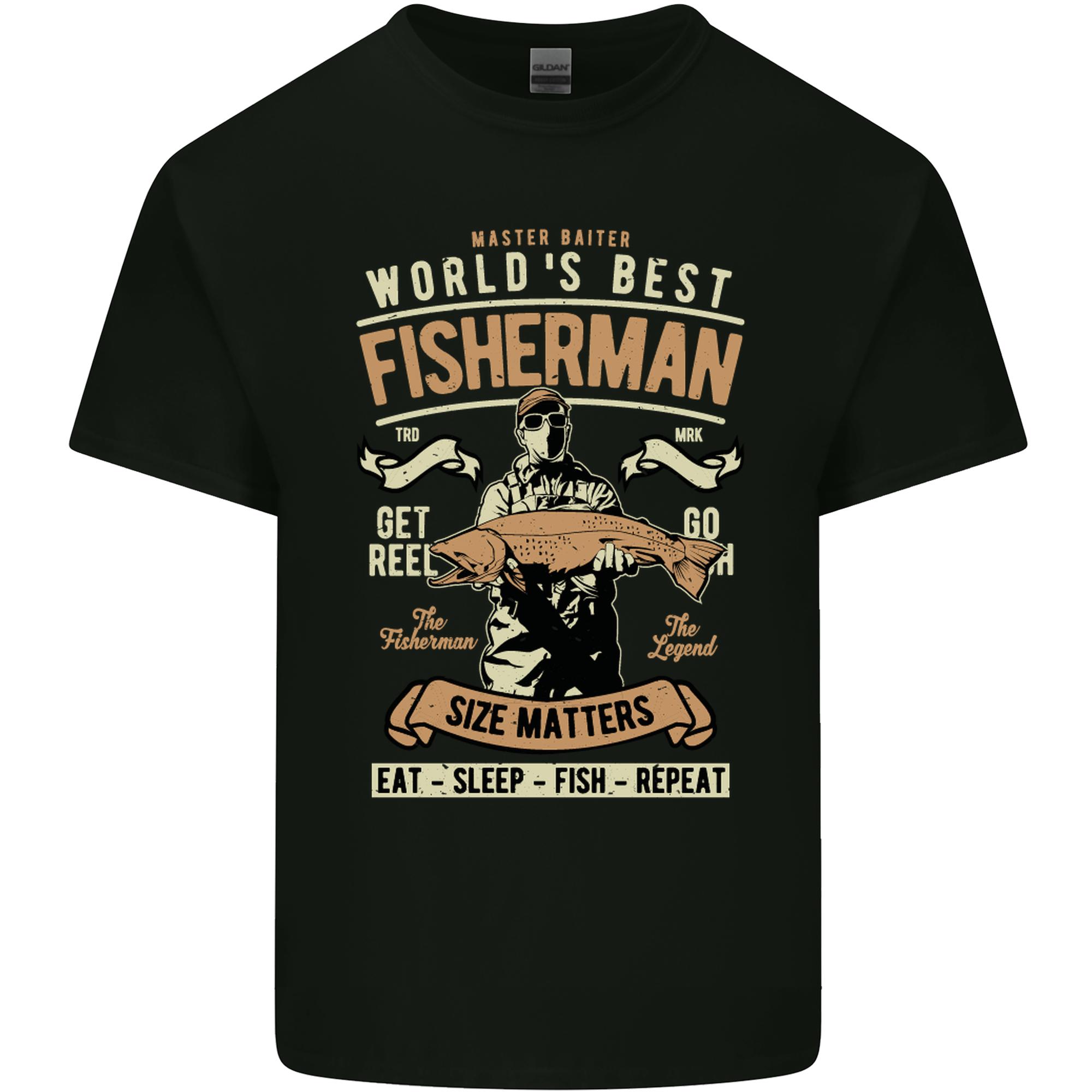 Worlds Best FisherUnisex Fathers Day Fishing Unisexs Light Cotton TShirt S