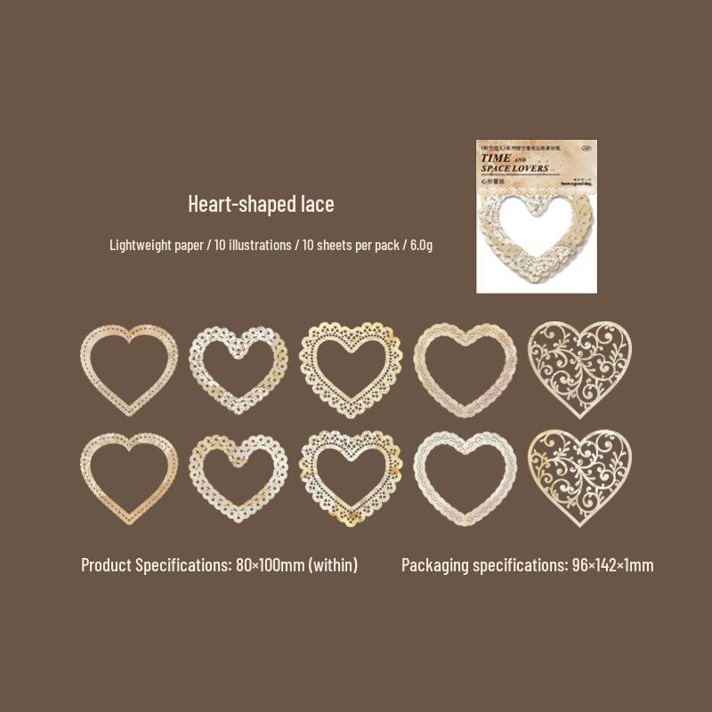 Beautiful Day: Spacetime Lovers Lace Border Journal Decoration - 10 Sheets