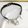 European American Style Leathers Collar Trend Punk Bone Pentagrams Neck Bands Adjustable Length Neckchain Accessories