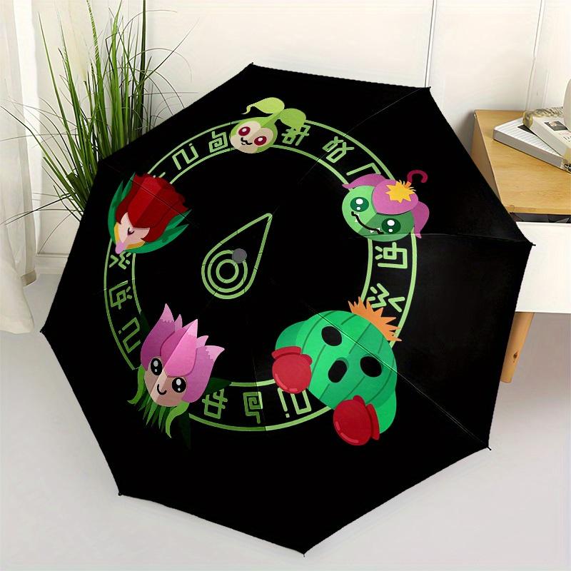 

1pc Green Circle Characters Umbrella with Plastic Handle,Suitable for All Seasons Home Travel Outdoor UmbrellaM1165