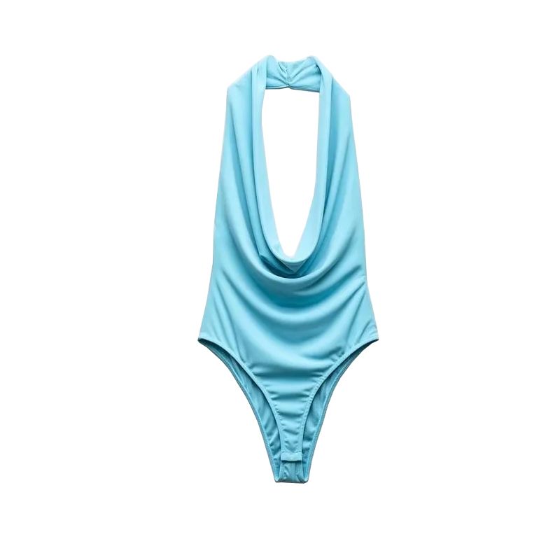 

Spring New Ruched Decoration Hanging Collar Jumpsuit 4772044 Mid Waist Bow Tie Midi Dress 4764408 Tops L