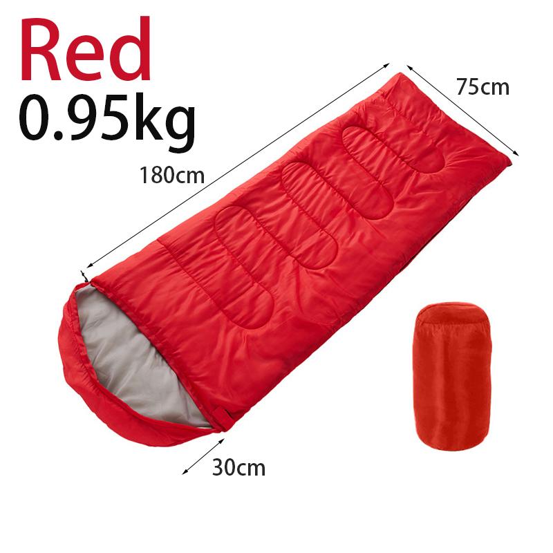 

0,7-1,3 кг уличный спальный мешок на осень-зиму-весну в помещении, сохраняющий тепло, спальный мешок с капюшоном, дорожное снаряжение для кемпинга, походный чехол для отдыха Red 0.95kg