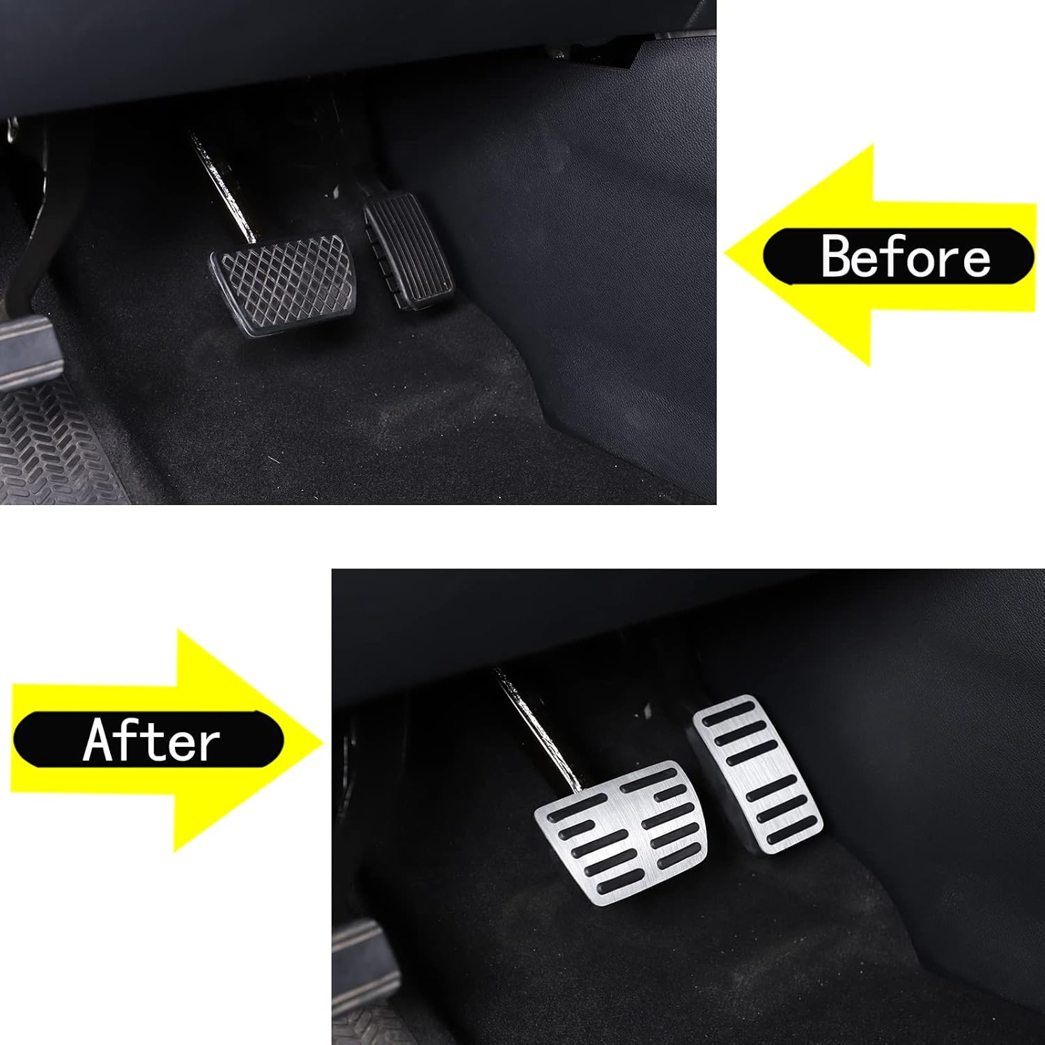 2PCS Brake Gas Pedal Cover Foot Brake Gas Accelerator Pedal Cover Fit for Honda Civic Accord CRV Odyssey Pilot Passport Insight Ridgeline Aluminum