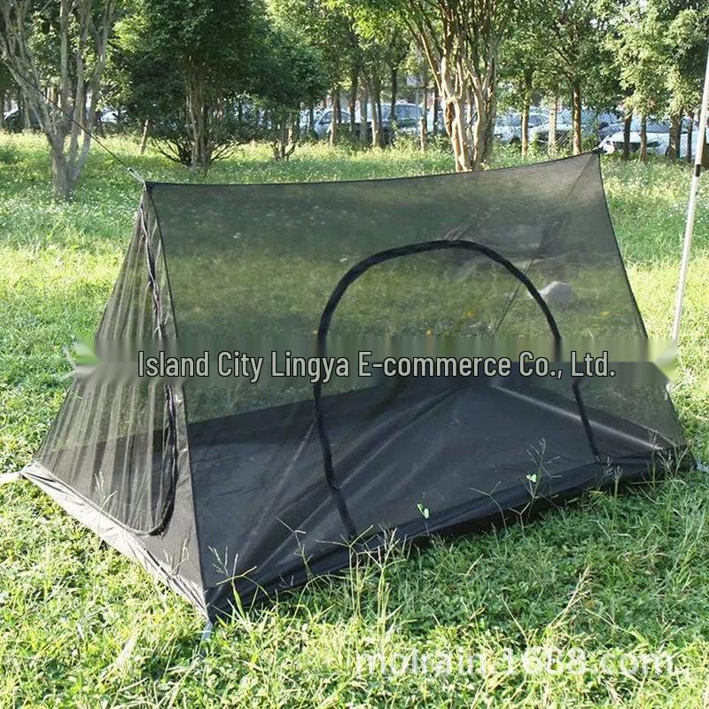 Four-Season A-Frame Camping Tent with Mosquito Net, Bottom Zipper Door, and Portable Insect Protection for Outdoor Use