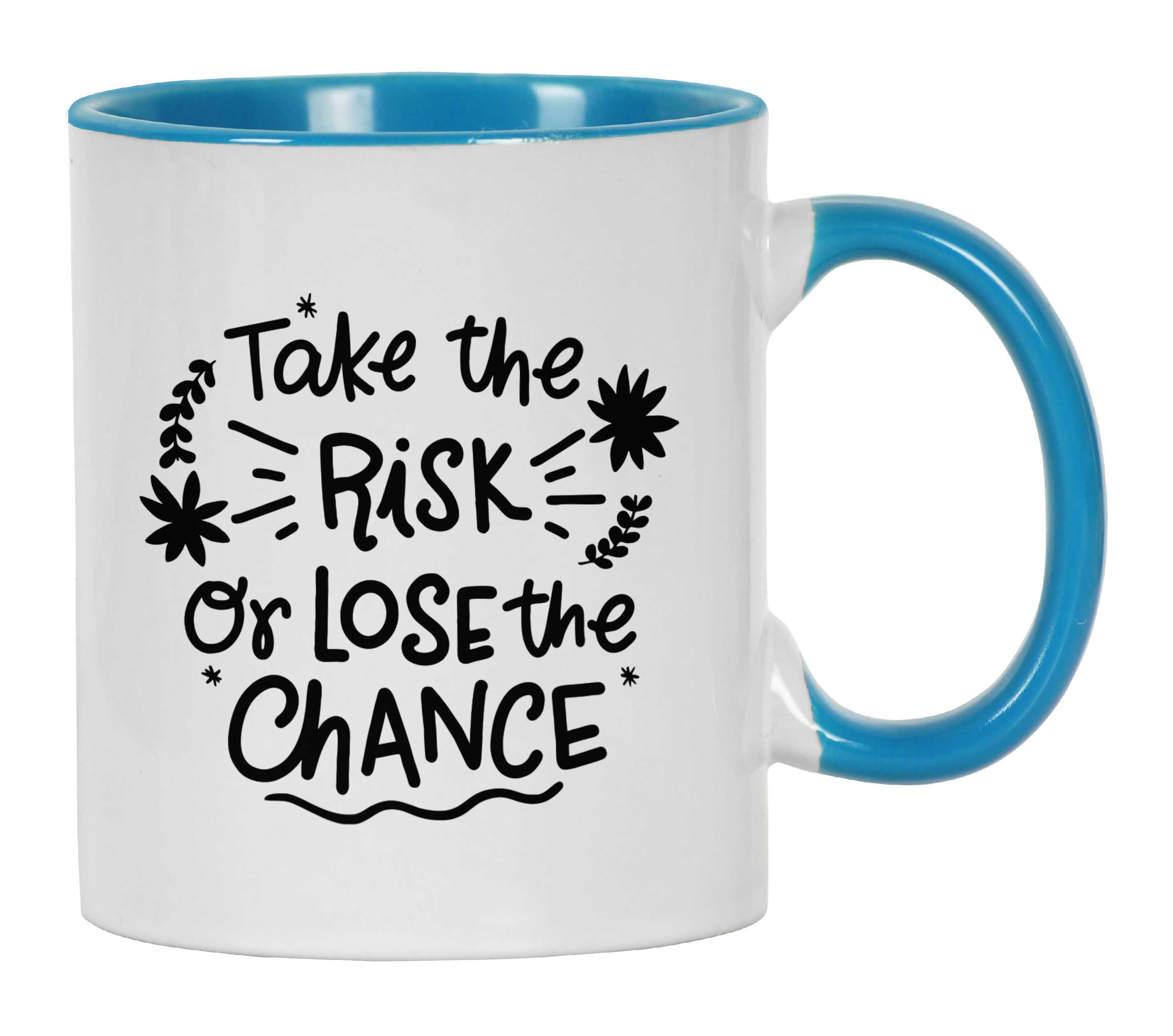 

Inkdotpot Take The Risk Or Lose The Chance 11oz Ceramic Coffee Mug Positive Quotes Gift For Employee Boss Coworkers 11oz небо синє кольору