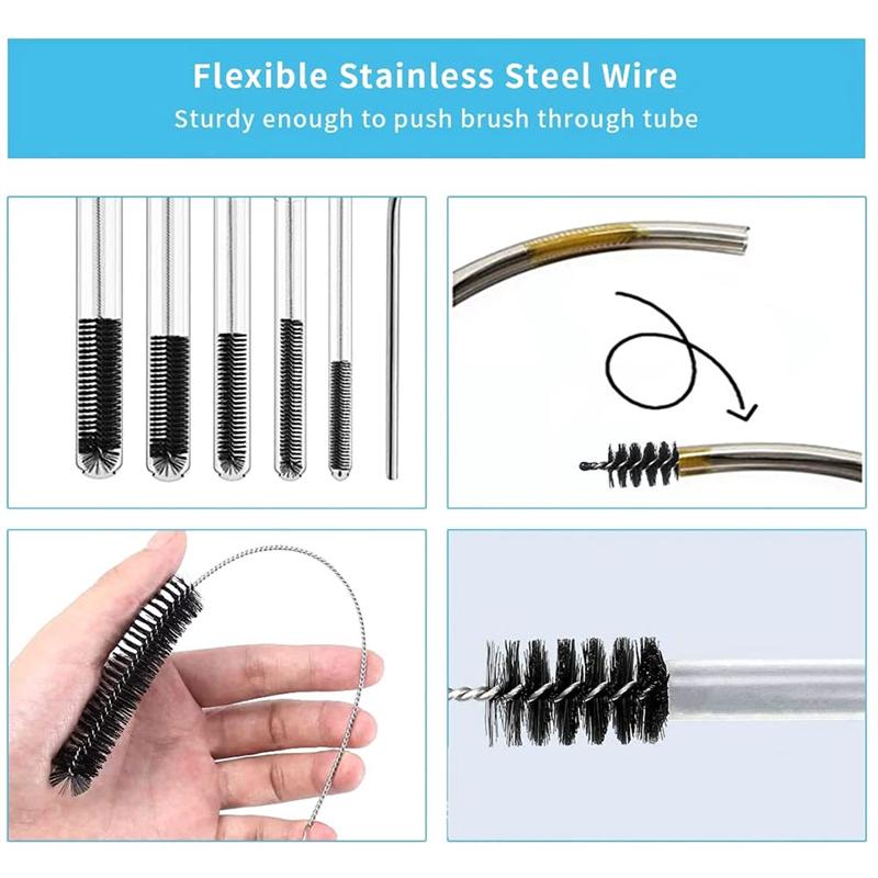 ABWR-1 SET Flexible Drain Hair Brush Straws Cleaner Set Extra Long Pipe Dredge Cleaner Spring Cleaning Brush Sink Cleaning Brush