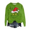 Ladies' Fashionable Round Neck Pullover Long Sleeved Top Christmas Printed Sweatshirt