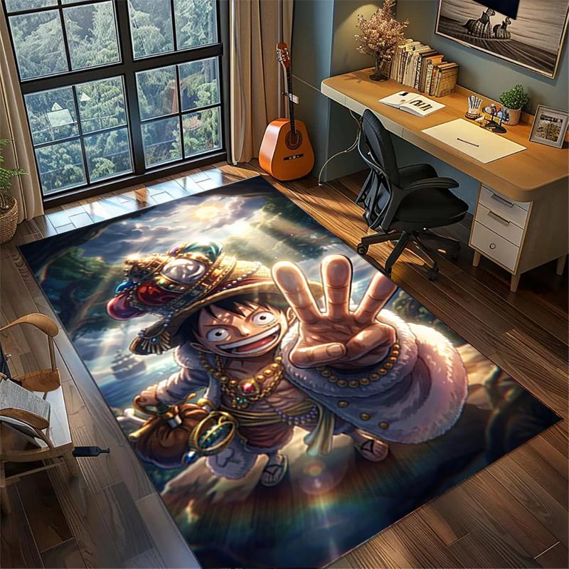 

ONE PIECE Area Carpet Rug Non Slip Washable Large Floor Mat Gamer Room Bedroom Decor kwq14 60x90cm
