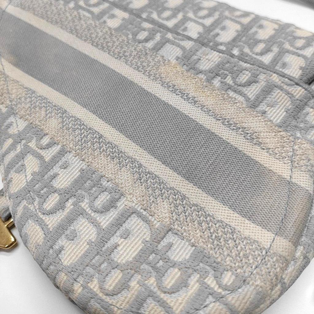[Pre-Owned] Saddle Oblique Classic Embroidered Monogram Canvas Shoulder Bag - Very Good #2YENFR