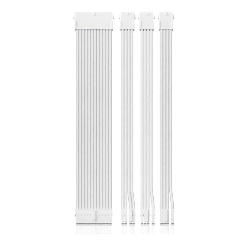 

Flexible 18AWG Power Supply Cable Extensions for Computers, 1x24Pin, 1x8Pin and 2x8Pin PCIE GPU Connectors Soft Braided белый