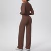 Women's High-Waisted Yoga Set: I-Beam Vest, Wide-Leg Pants, Skin-Friendly Sports Zipper Jacket