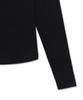 Emelbi Women'S Basic Slim Semi-Crop Square Neck Long Sleeve T-Shirt La (Black)