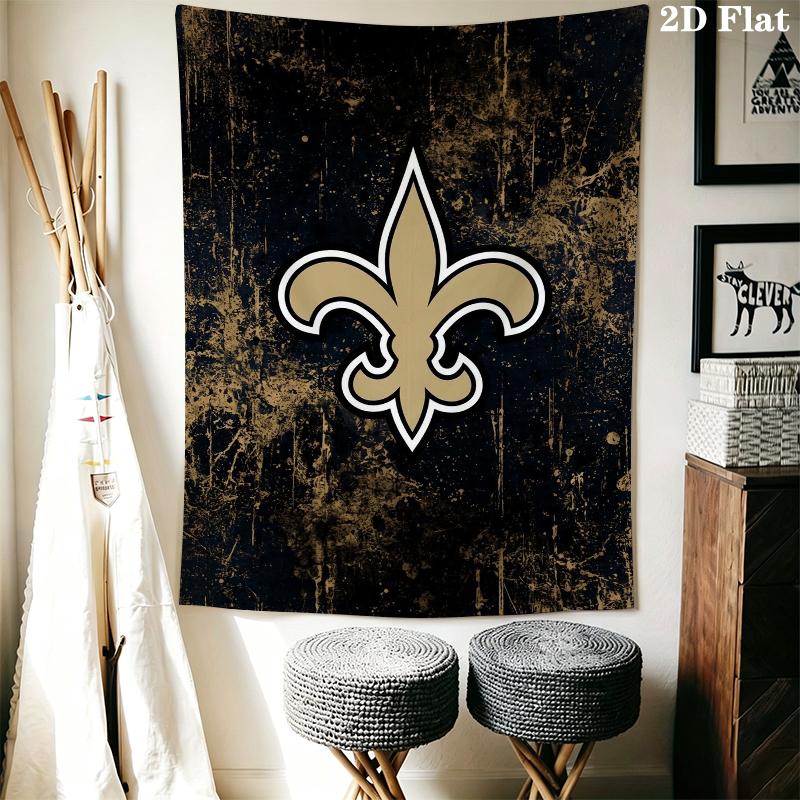 New Orleans Saints Wall Tapestry Aesthetic Wall Hanging Printed Fabric Blanket Decorative Tapestries for Bedroom Living Room Home Decor