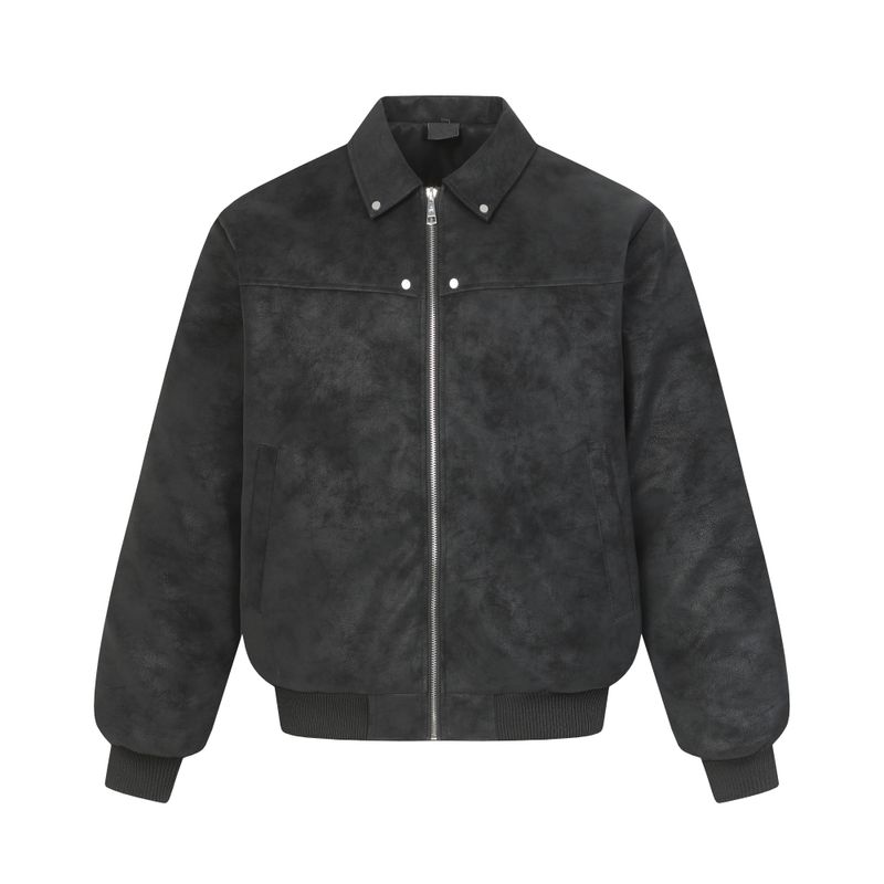 Blaexit American-Style Boxy Short Ma1 Bomber Jacket for Men, Thickened Winter Warm Short Cotton Coat