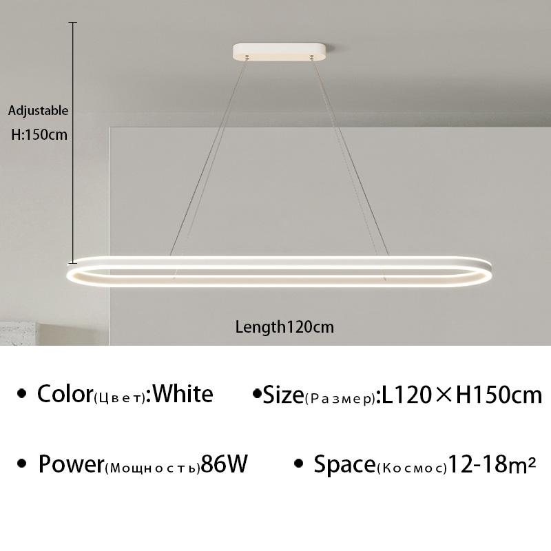 Modern Ring LED Pendant Lamps Dimmable For Kitchen Office Restaurant Dining Living Room Minimalist Chandelier Lighting Fixture