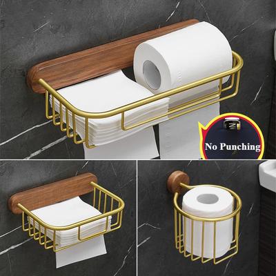 Massivholz Badezimmer Papierhandtuchhalter, Toilettenregal, Schubladenbox für Hände, Zigarettenpapierhalter, Wandmontage, Ohne Bohren