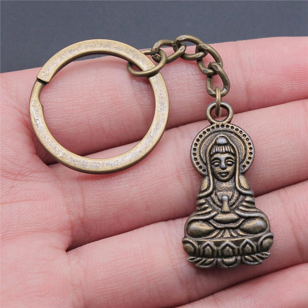 28mm Schlüsselanhänger Buddhismus Vintage Schmuckzubehör QY009