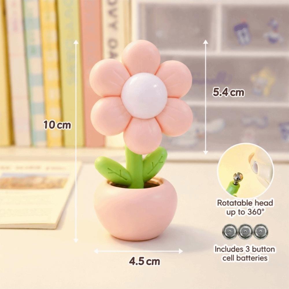 LED Light Source Mini Table Lamp Floral Design Small Desk Lamp Bedside Night Light  For Kids
