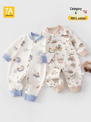 Bear Tribe Cotton Newborn Jumpsuit - All-Season, Tagless Baby Romper
