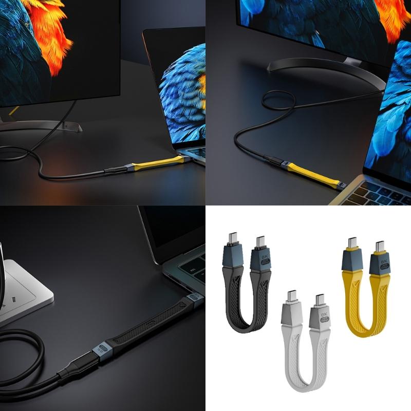 240W 80Gbps USB4 2.0 Short USB C To USB C Cable Fast Charging Type C Data Transfer 8K Data Charging Extension Cable