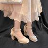Thick-soled Waterproof Table, Small Mary Jane Single Shoes, Women's New Bridal Shoes, Wedding Shoes, Bridesmaid High Heels, Spring and Autumn