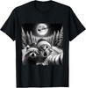 Funny Cat and Raccoon Santa Holiday Selfie T-Shirt for Christmas