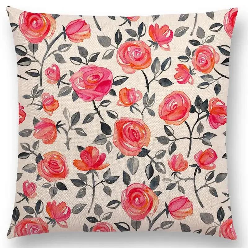 Nordic Throw Pillow Case Spring Leaves Print Cushion Cover Home Decor / Pillow Covers for Sofa Cushion Covers Hogar