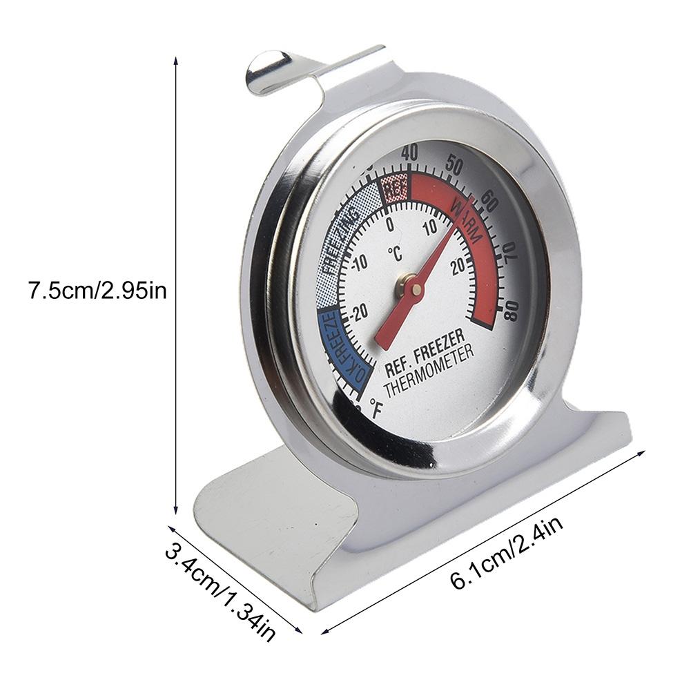 Stainless Steel Fridge Dial Thermometer High Accuracy No Batteries