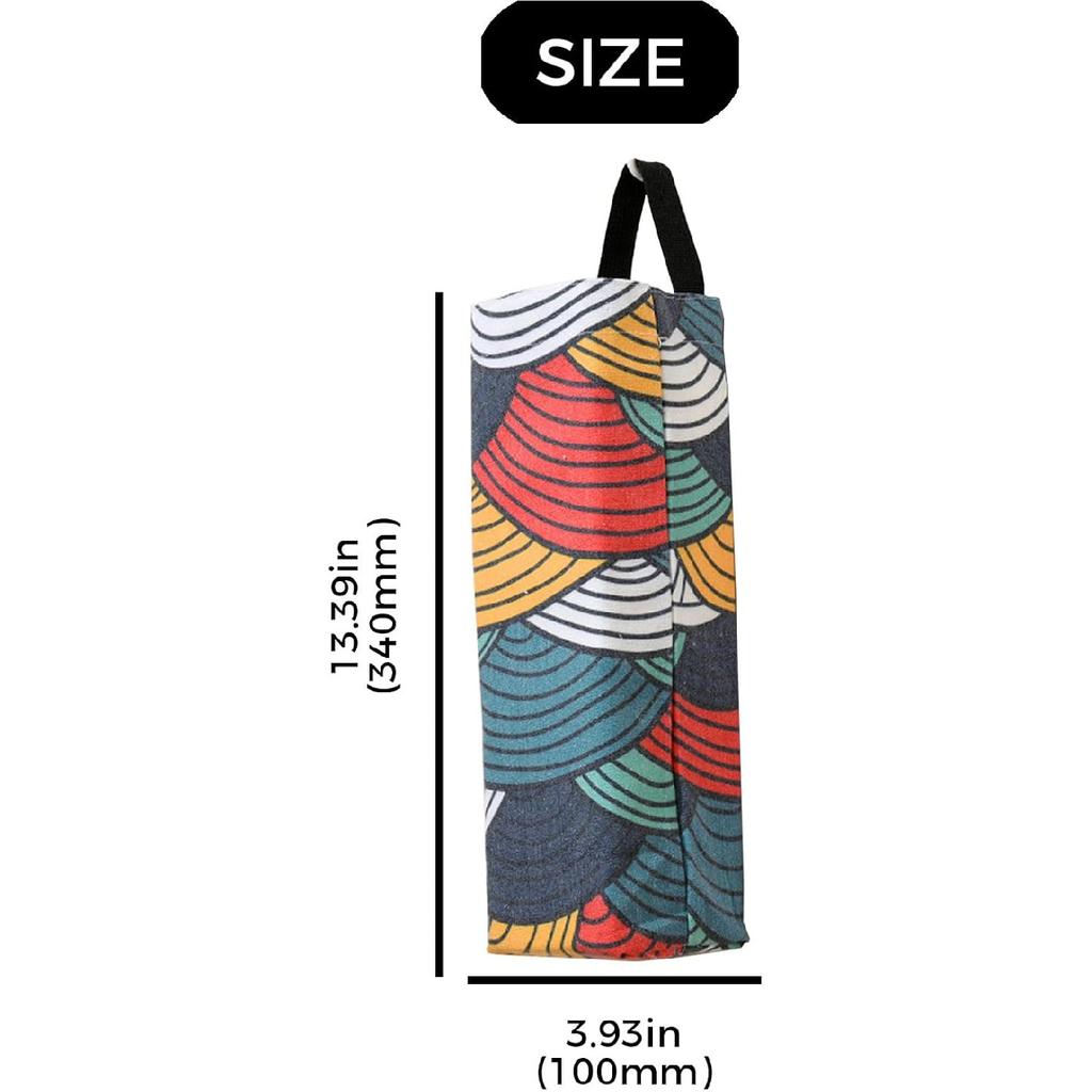 2-Pack Plastic Bag Holder, Wall Mounted Grocery Bag Holder with Multicolor Flower Canvas, Reble Garbage Dispenser for Kitchen,Storage
