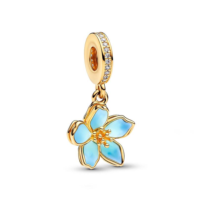 Charms Copper Flowers Pendant Charm Beads Fits Original Bracelet Bangle Necklace Women Luxury Diy Jewelry Festival Gifts