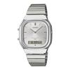 CASIO Ana-Digi Quartz Wristwatch Edgy Collection AQ-240E-7A Unisex Dual Time Silver Overseas Model