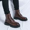 Herbst und Winter Martin Stiefel Herren High-Top Workboots Retro Plateau Britischer Stil Vielseitige Lokomotiv-Ritter Kurzstiefel Herren