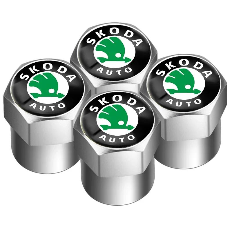 

Car Sticker 2025 New New Sporty Aluminum Car Wheel Tire Valve Caps Tyre Rim Stem Covers Airdust Waterproof For Skoda Universal V