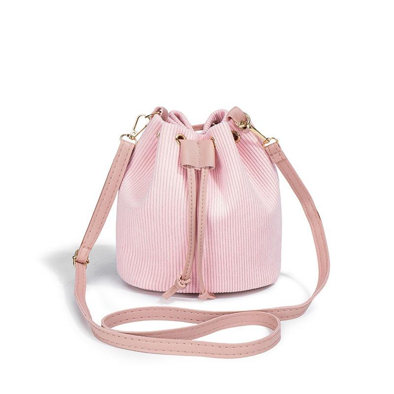 New women's drawstring bucket bag, fashionable commuter bag, trendy shoulder bag, one piece.