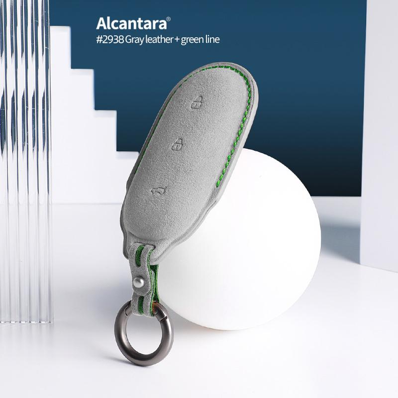 Alcantara Suede For LEADING IDEAL LiXiang L9 L8 L7 Car Key Case Keychain Smart Remote Cover Shell Protector Accessories