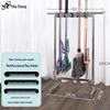 Freestanding Stainless Steel Mop & Broom Organizer