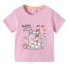 Girls TShirt Bubble Strawberry Milk Print Short Sleeve Tee Cute Cartoon Summer Casual Tops for Kids Children
