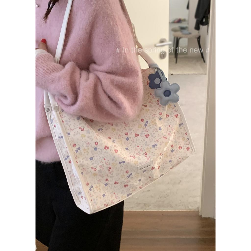 Korean floral cloth bag women's underarm bag 2025 new fashion casual shoulder bag large capacity versatile tote bag