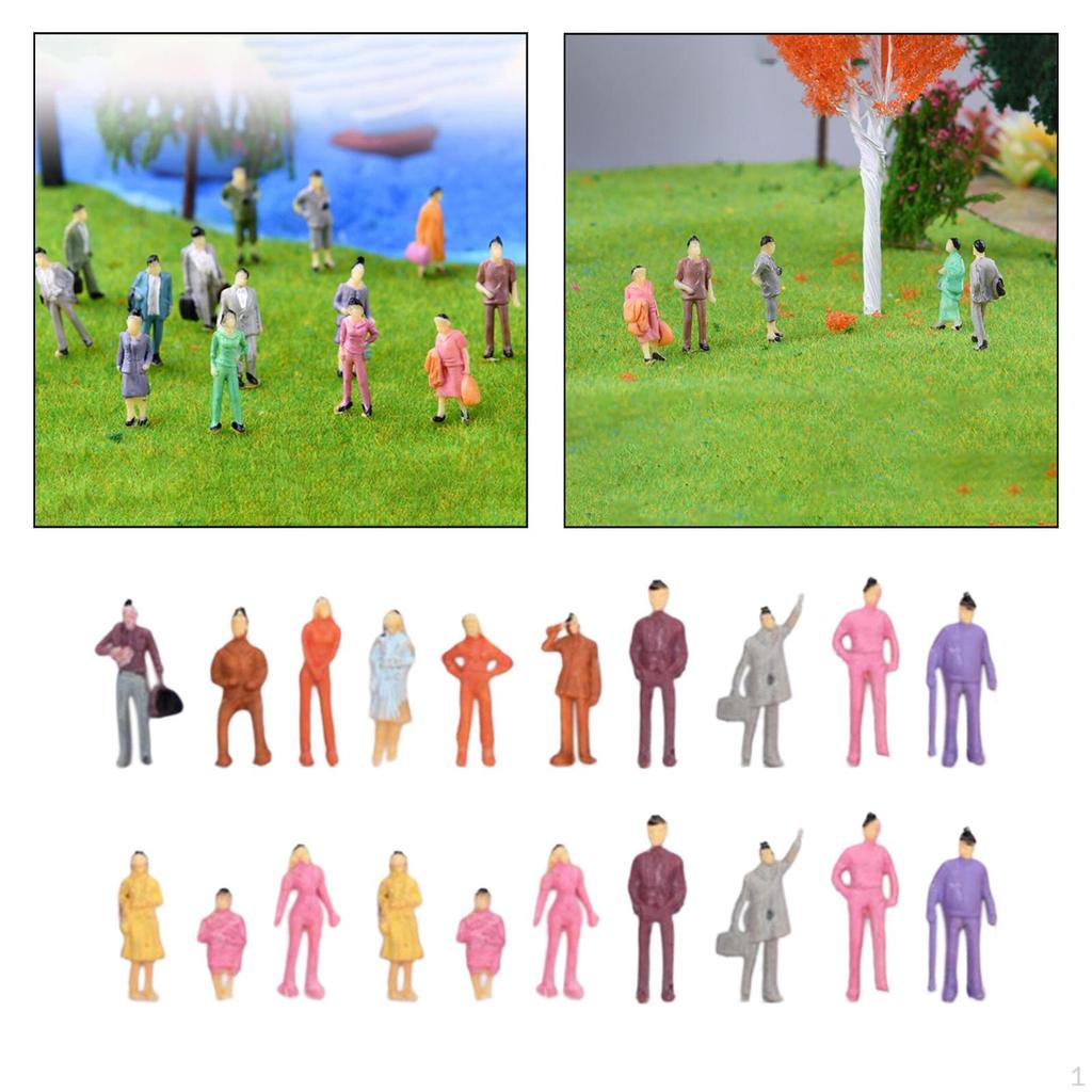 Hand Painted Figurines Tiny People Desktop Ornament Scenery Diorama Sitting Standing Figures Sand