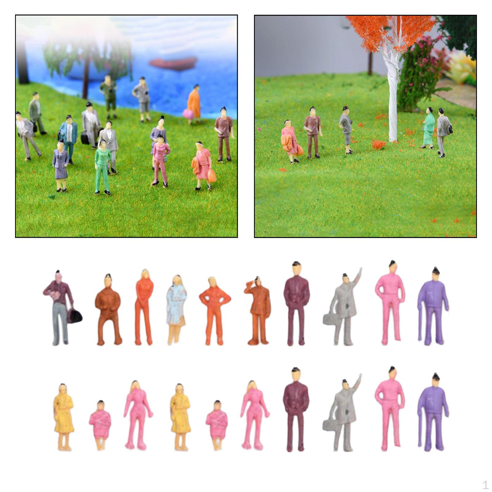 Hand Painted Figurines Tiny People Desktop Ornament Scenery Diorama Sitting Standing Figures Sand 20pcs 75th
