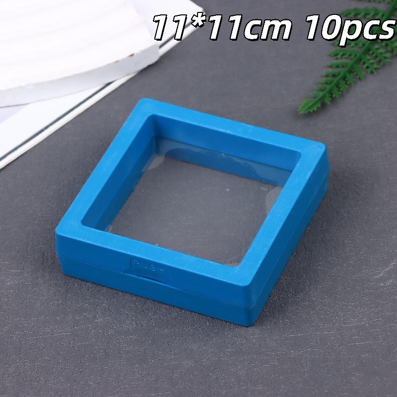 10Pcs Transparent Floating Display Box Plastic Film Jewelry Packaging Box Jewelry Necklace Ring And Collectible Storage Box