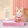 Cute Pet Cat Bowl Automatic Feeder Water Dispenser Dog Cat Food Bowl with Drinking Raised Stand Double Dish Bowls Pet Supplies