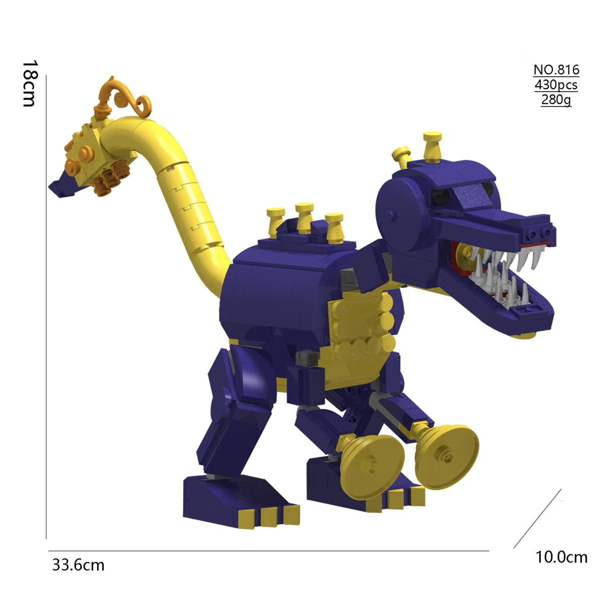 

430PCS Purple Saxophone Dragon Nightmare Critter Building Blocks Toy Horror Game Poppi Smile Critter Construction