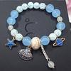 Korean Version of Chalcedony Glazed Moon Star Pendant Bracelet Burst Stone Crystal Bracelet Women's Handmade Beaded Hand Jewelry