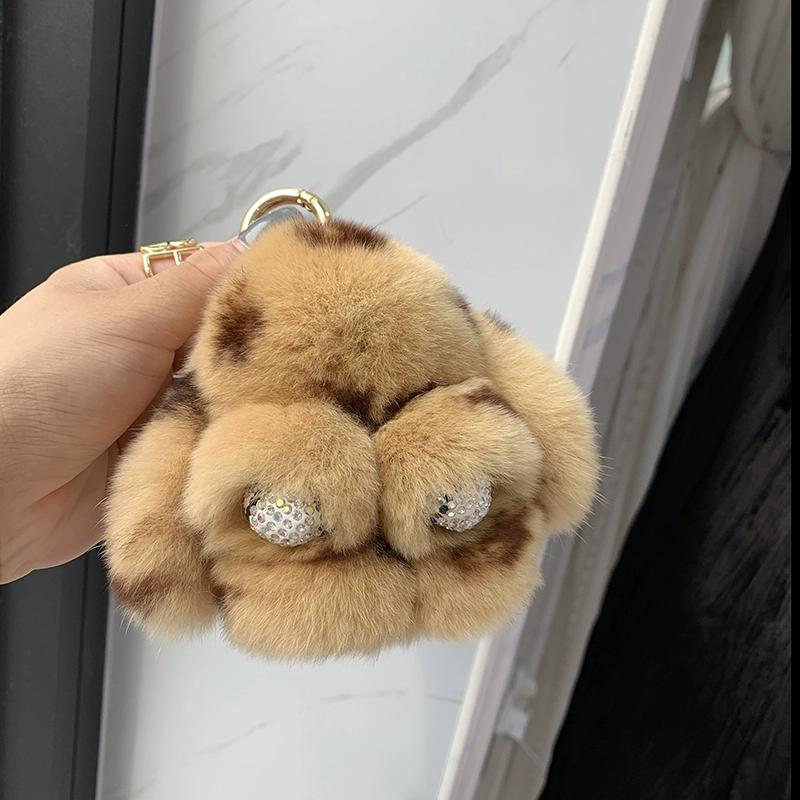 

Кулон из меха кролика рекс, милый мертвый кулон в виде кролика, подвеска для сумки, брелок для автомобиля