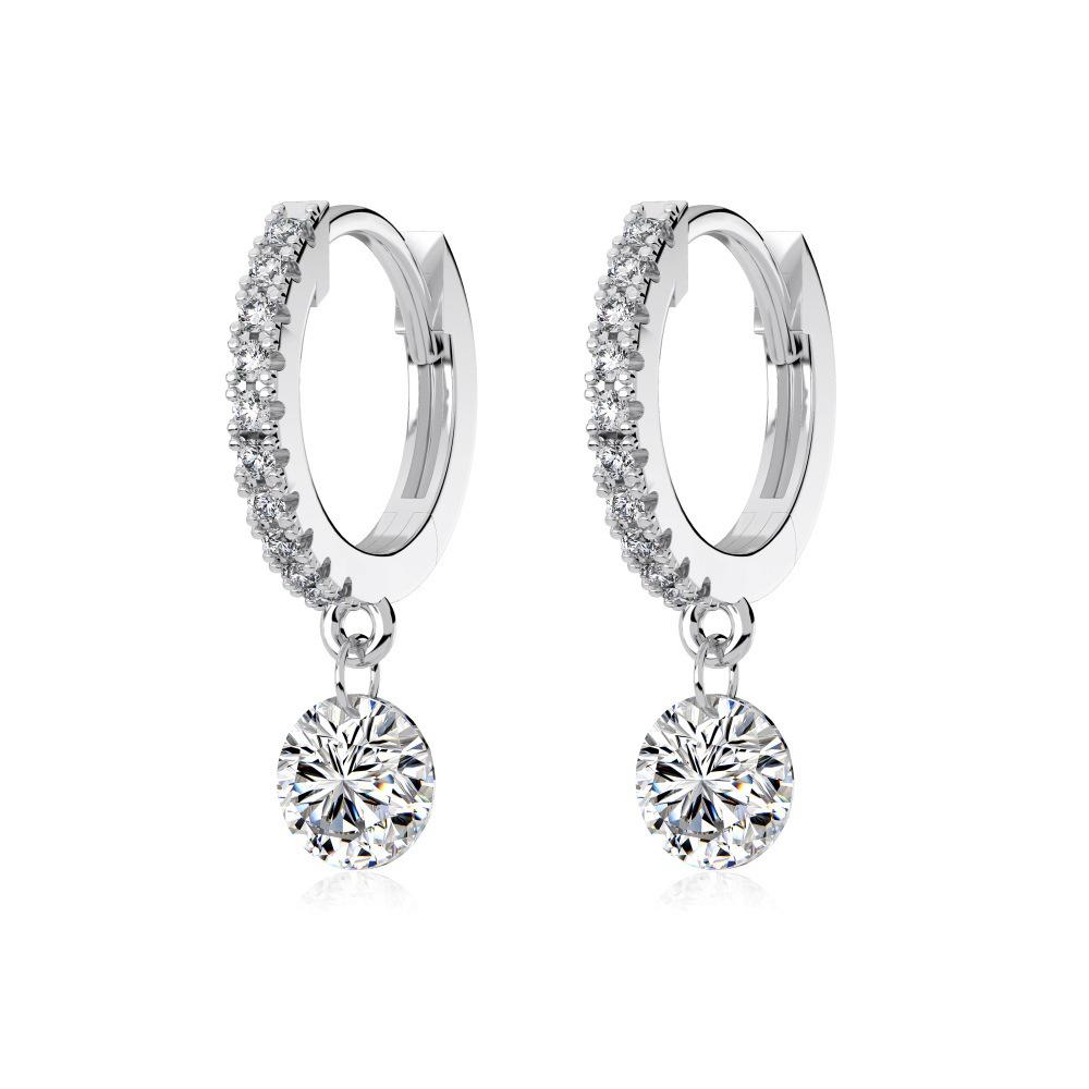 Japanische & Koreanische S925 Sterling Silber Geometrische Zirkon Ohrstecker für Damen - Elegantes, Vielseitiges, Leichter Luxus Modeaccessoire